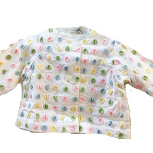 Pastel Chenille Polka Dots Jacket 6-12 months